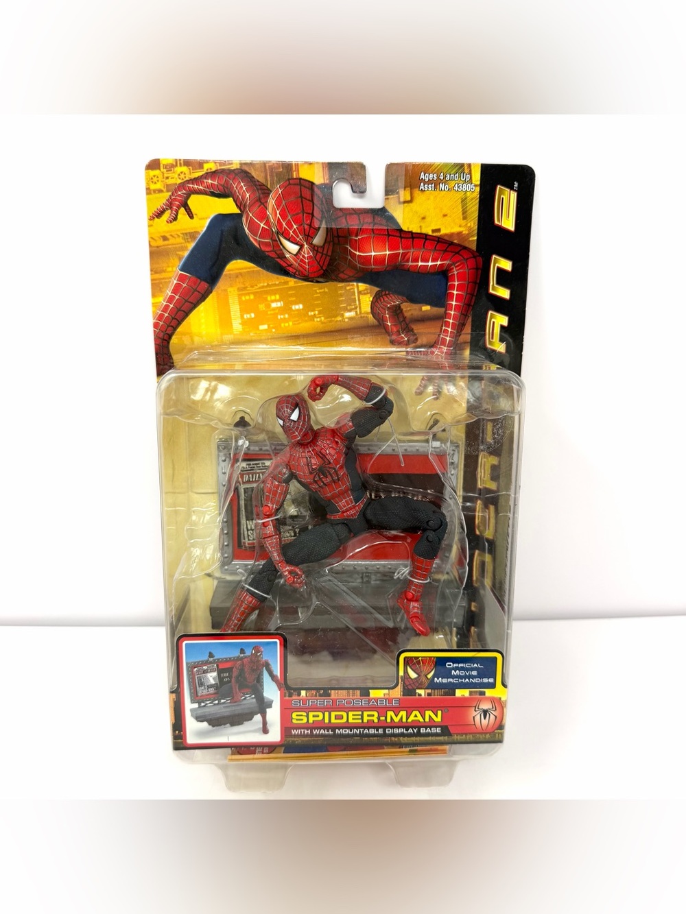 ToyBiz Spider-Man 2: Super Poseable Spider-Man With Wall Mountable Display Base